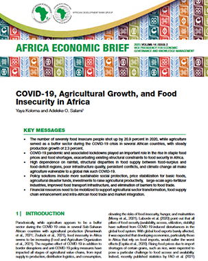Africa economic brief COVID-19, Agricultural Growth, and Food Insecurity in Africa title=