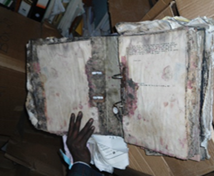 Damaged file caused by poor keeping