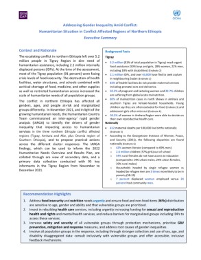 Ethiopia: Factsheet - Addressing Gender Inequality Amid Conflict Northern Ethiopia –  title=