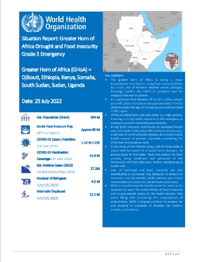 Situation Report: Greater Horn of    Africa Drought and Food Insecurity    Grade 3 Emergency  title=