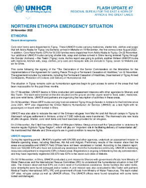 Flash update #7 - UNHCR Northern Ethiopia Situation 24 November 2022 title=
