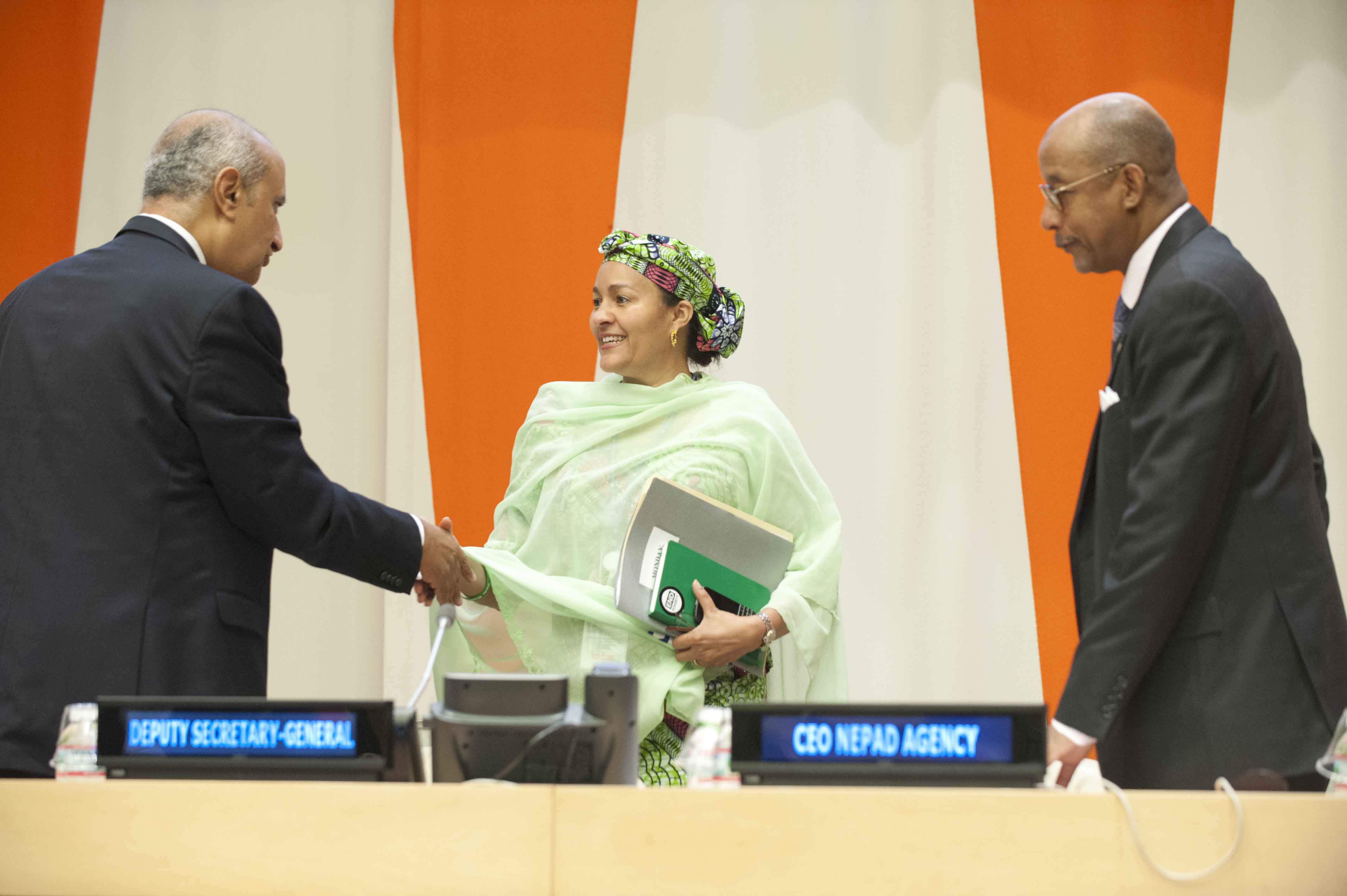 A high-level panel discussion held at United Nations Headquarters on the theme, “The Africa We Want: Support of the United Nations system to the African Union’s Agenda 2063” on 13 October 2014. The event was co-organized by the Office of the Special Adviser to the Secretary-General on Africa, the Office of the Permanent Observer of the African Union to the United Nations, the New Partnership for Africa’s Development (NEPAD), the Economic Commission for Africa, the Department of Public Information and the Af