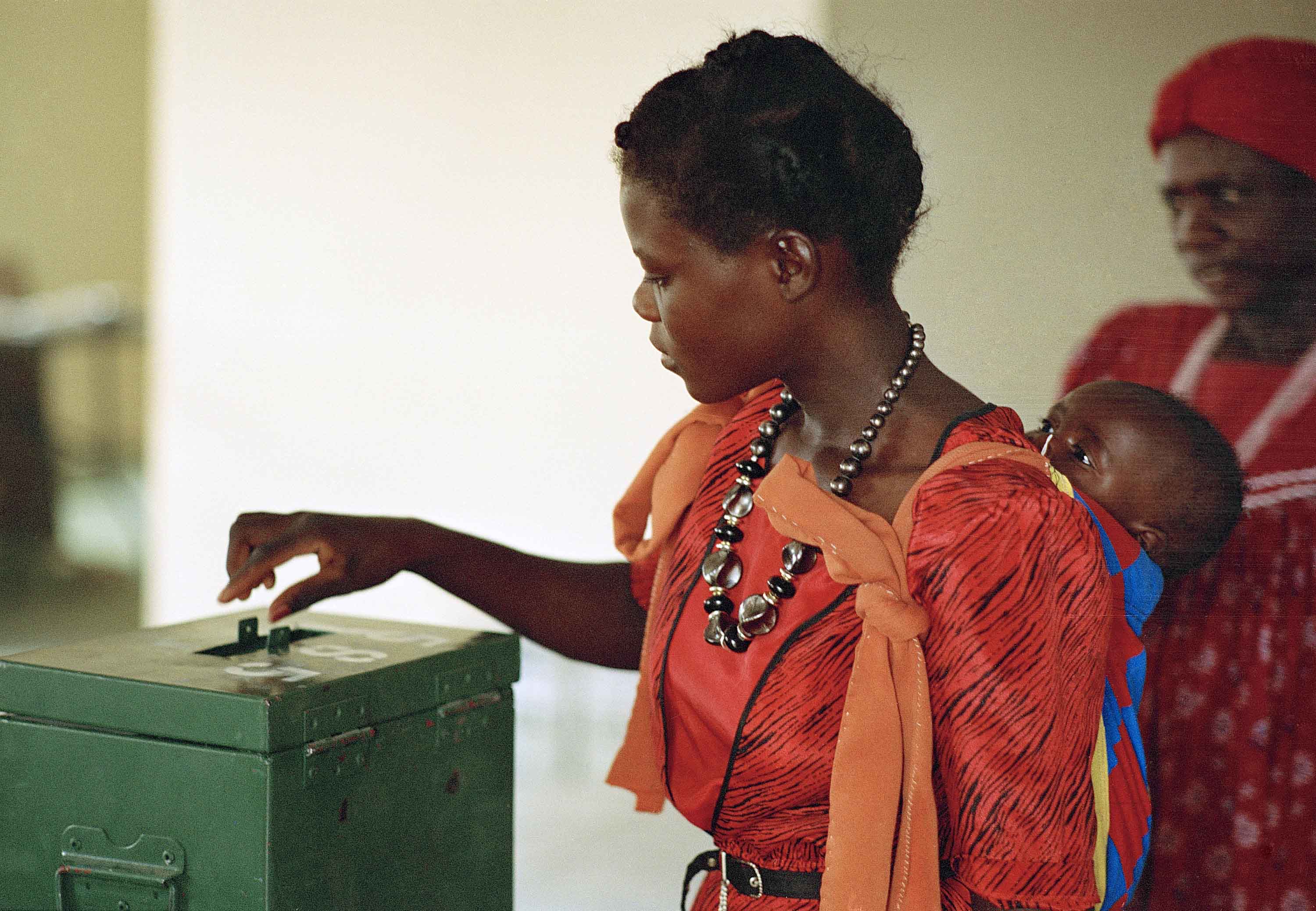 A voter casts her ballot at the polling station at Odangwa in Ovamboland in November 1989. In November 1989, 23 years after the United Nations terminated the South Africa mandate to administer Namibia, the Territory took its first step towards independence. Aspiration 3 of Agenda 2063 calls for an Africa of good governance, democracy, respect for human rights, justice and the rule of law. In January 2017, Namibia acceded to the African Peer Review Mechanism (APRM), making it the thirty-sixth African Union m