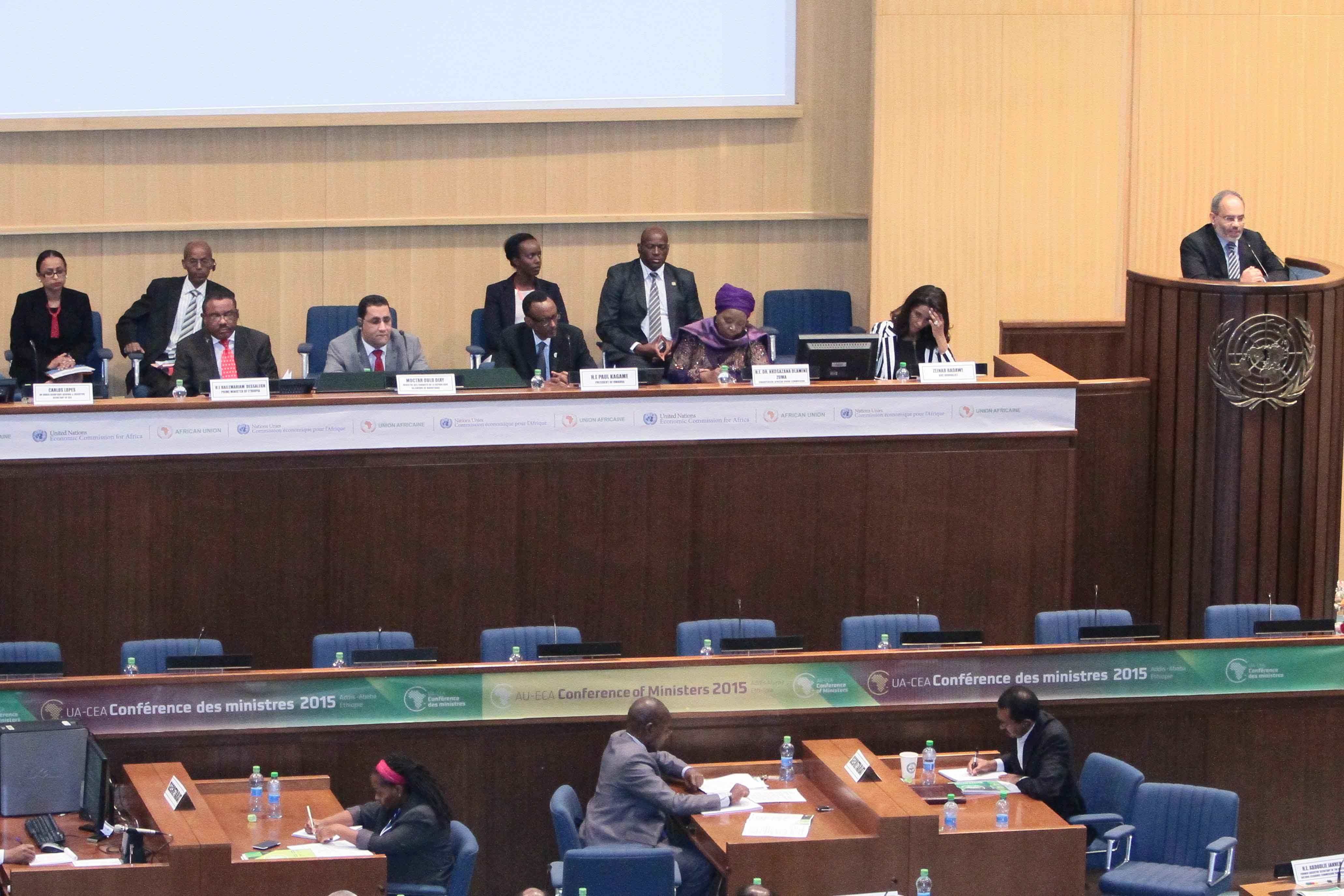 AU- ECA Conference of Ministers 2015. The Eighth Joint AUC-ECA Annual Meetings of the AU Conference of Ministers of Economy and Finance and ECA Conference of African Ministers of Finance, Planning and Economic Development held from 25-31 March 2015 in Addis Ababa, Ethiopia, on the theme, Implementing Agenda 2063 - Planning, Mobilizing and Financing for Development. Photo © UNECA. Photo © UNECA