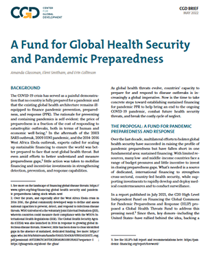 A Fund for Global Health Security and Pandemic Preparedness title=