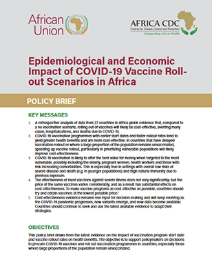 Epidemiological and Economic Impact of COVID-19 Vaccine Rollout Scenarios in Africa title=
