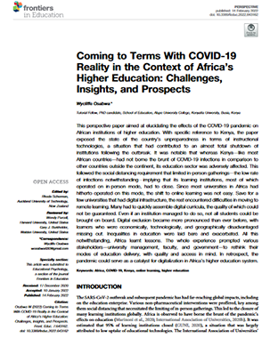 Coming to Terms With COVID-19 Reality in the Context of Africa’s Higher Education: Challenges, Insights, and Prospects title=