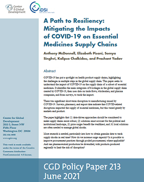 A Path to Resiliency: Mitigating the Impacts of COVID-19 on Essential Medicines Supply Chains title=