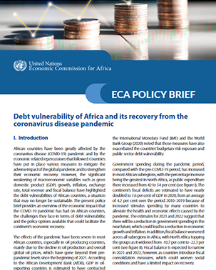 Debt vulnerability of Africa and its recovery from the corona virus disease pandemic title=