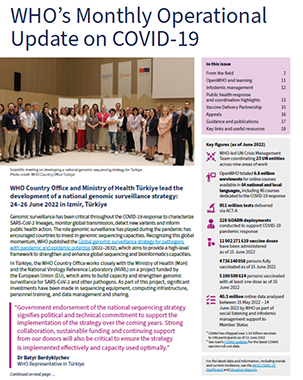 Monthly operational update on COVID-19 title=