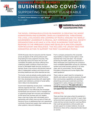 BUSINESS AND COVID-19: SUPPORTING THE MOST VULNERABLE title=