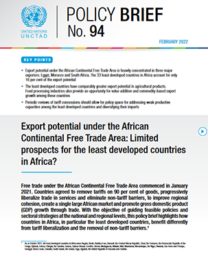Export potential under the African Continental Free Trade Area: Limited prospects for the least developed countries in Africa? title=
