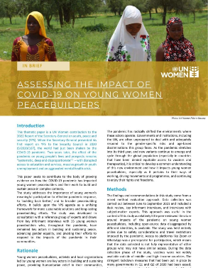 Assessing the impact of COVID-19 on young women peacebuilders title=