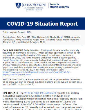 COVID-19 Situation Report  title=