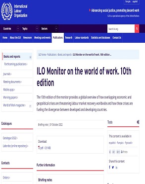 ILO Monitor on the world of work. 10th edition title=