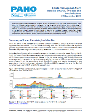 Epidemiological Alert: Increase of COVID-19 cases and hospitalizations title=