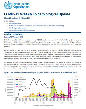 Weekly epidemiological update on COVID-19 – 22 February 2023 title=
