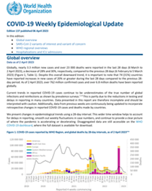 Coronavirus Disease (COVID-19): Weekly Epidemiological Update  title=