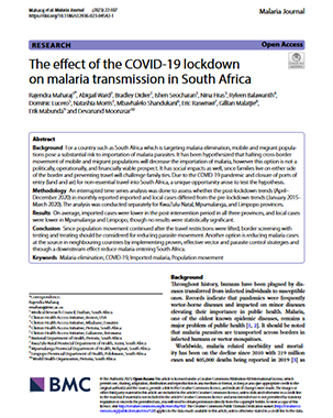 The effect of the COVID-19 lockdown on malaria transmission in South Africa title=