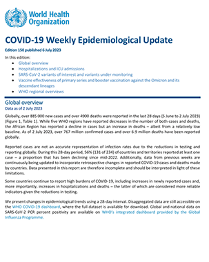 Weekly epidemiological update on COVID-19 title=