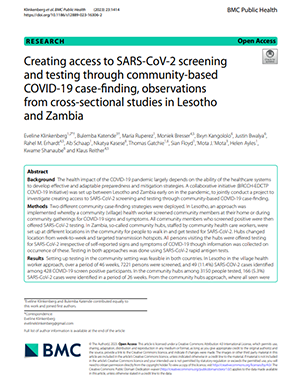 Creating access to SARS-CoV-2 screening and testing through community-based COVID-19 case-finding, observations from cross-sectional studies in Lesotho and Zambia title=