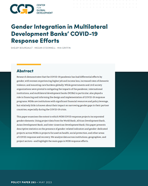Gender Integration in Multilateral Development Banks’ COVID-19 Response Efforts title=