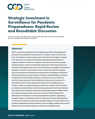 Strategic Investment in Surveillance for Pandemic Preparedness: Rapid Review and Roundtable Discussion title=