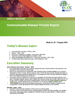 Communicable disease threats report, 30 July - 5 August 2023, week 31 title=