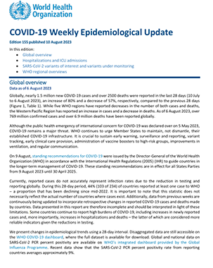 Weekly epidemiological update on COVID-19 - 10 August 2023 title=