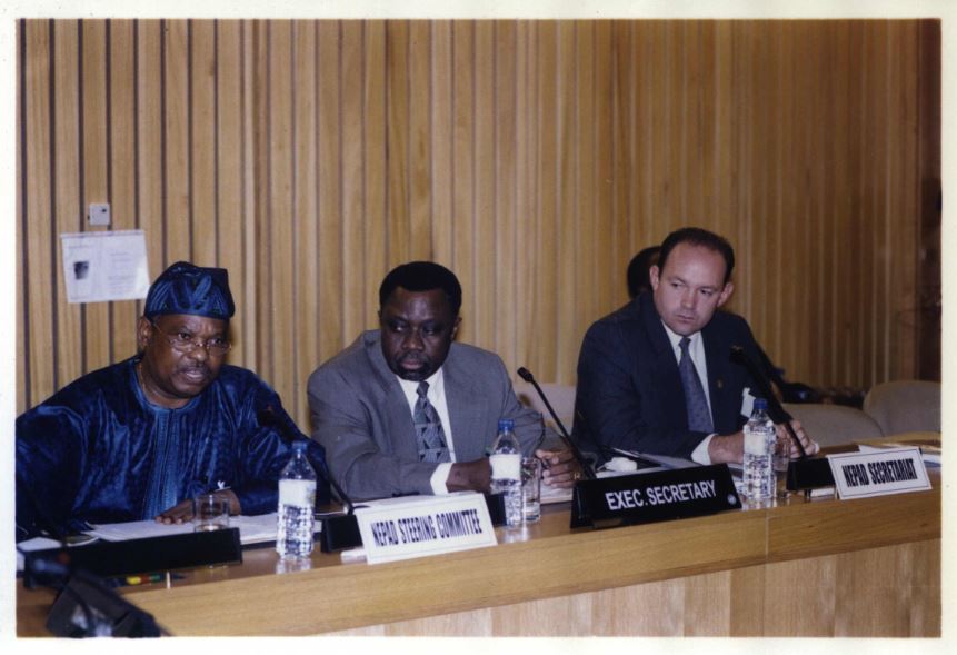 The Third African Development Forum (ADF III), which was held in Addis Ababa, between 3 and 8 March 2002, under the theme “Defining Priorities for Regional Integration in Africa. Shown from (L-R) NEPAD Steering committee, Executive Secretary of ECA, Kingsley Amoako, and NEPAD Secretariat. The Third African Development Forum (ADF III), which was held in Addis Ababa, between 3 and 8 March 2002, under the theme “Defining Priorities for Regional Integration in Africa. Shown from (L-R) NEPAD Steering committee, Executive Secretary of ECA, Kingsley Amoako, and NEPAD Secretariat.