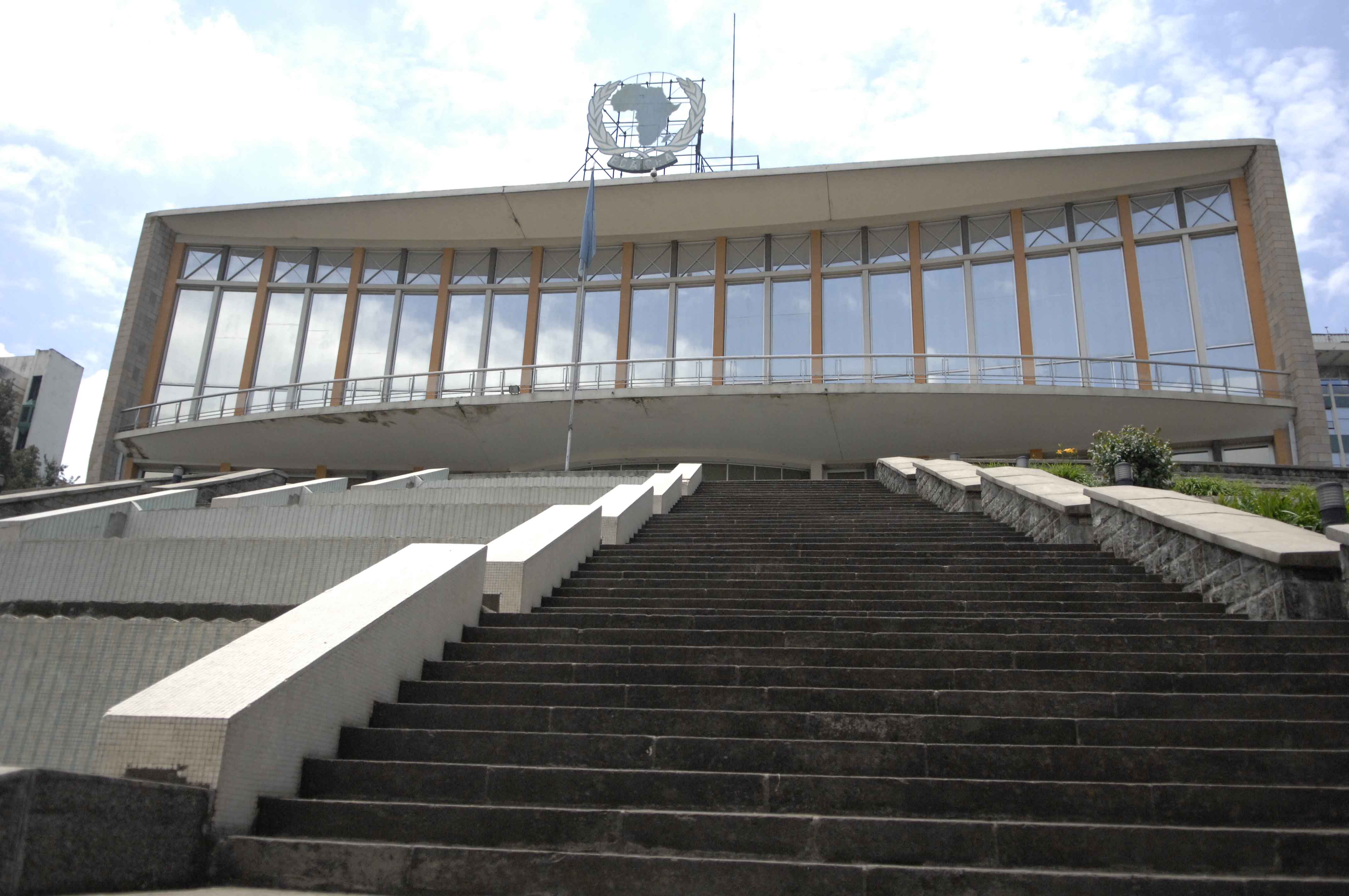 A view of the Africa Hall entrance, Addis Ababa, Ethiopia. Photo © UNECA