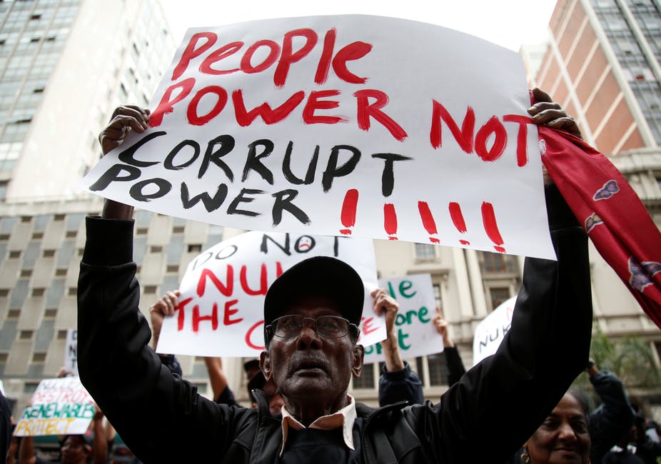A protestor in an anti-corruption march in South Africa. Corruption has a debilitating effect on the lives of billions of people around the world and usually, it’s the most vulnerable members of society that are the hardest hit. Photo courtesy