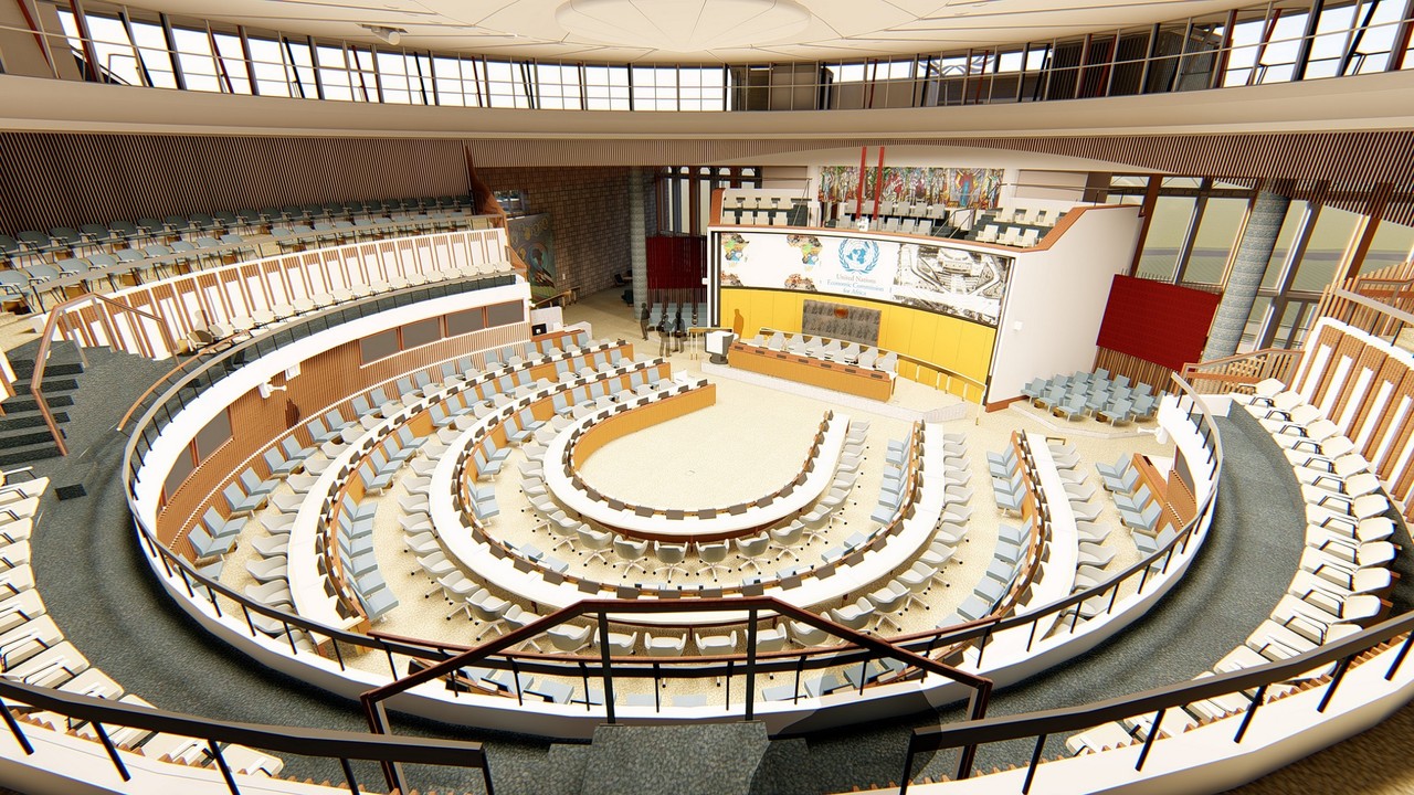 3D interior architectural design of the main hall