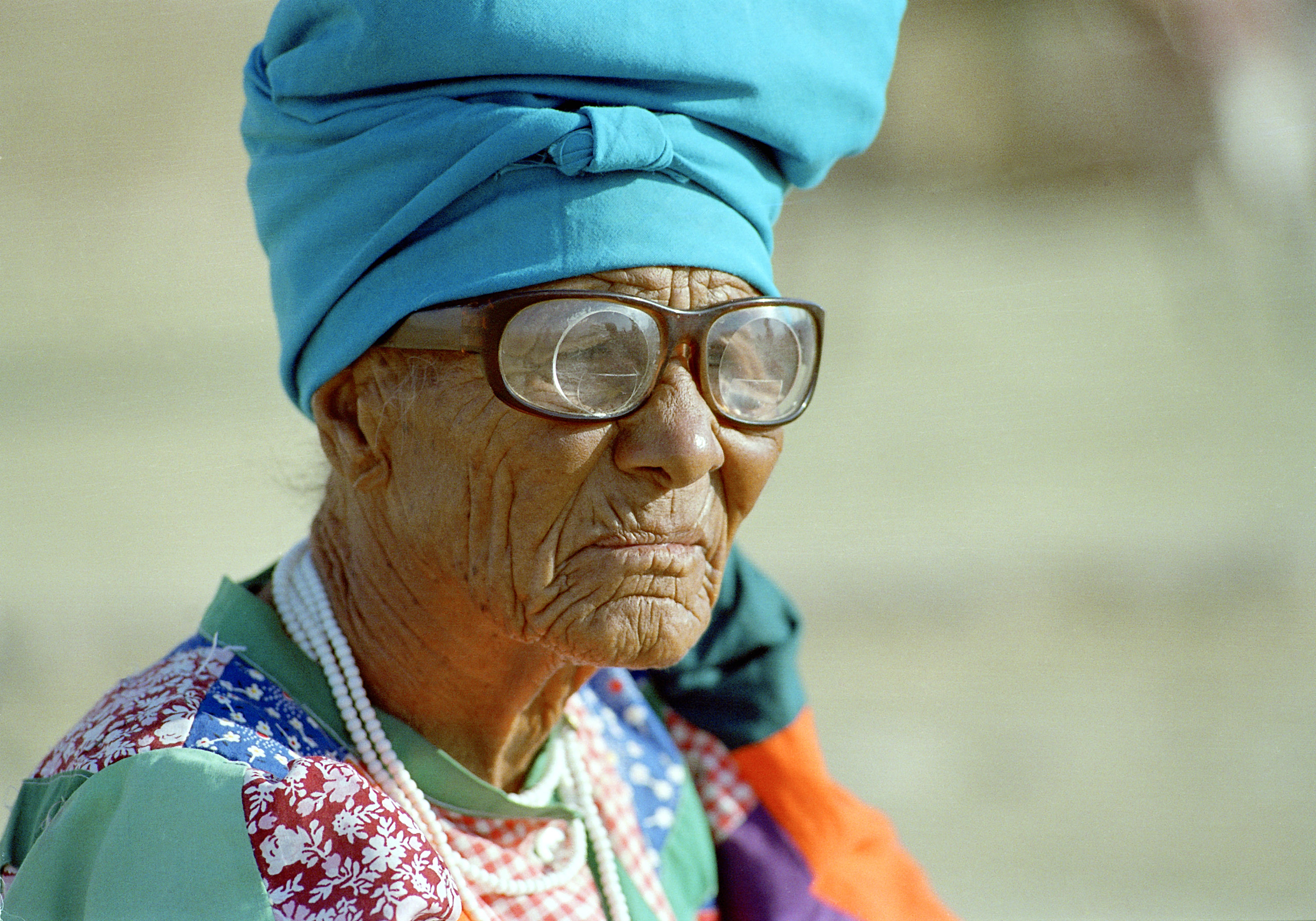 An elderly woman from a Herero village in Aminuis, Namibia on 1 April 1992. For a long time, Africa’s development dynamics have been skewed with differences in age, gender, ethnicity and income thereby excluding large segments of the continent’s population from development processes. Photo © United Nations.