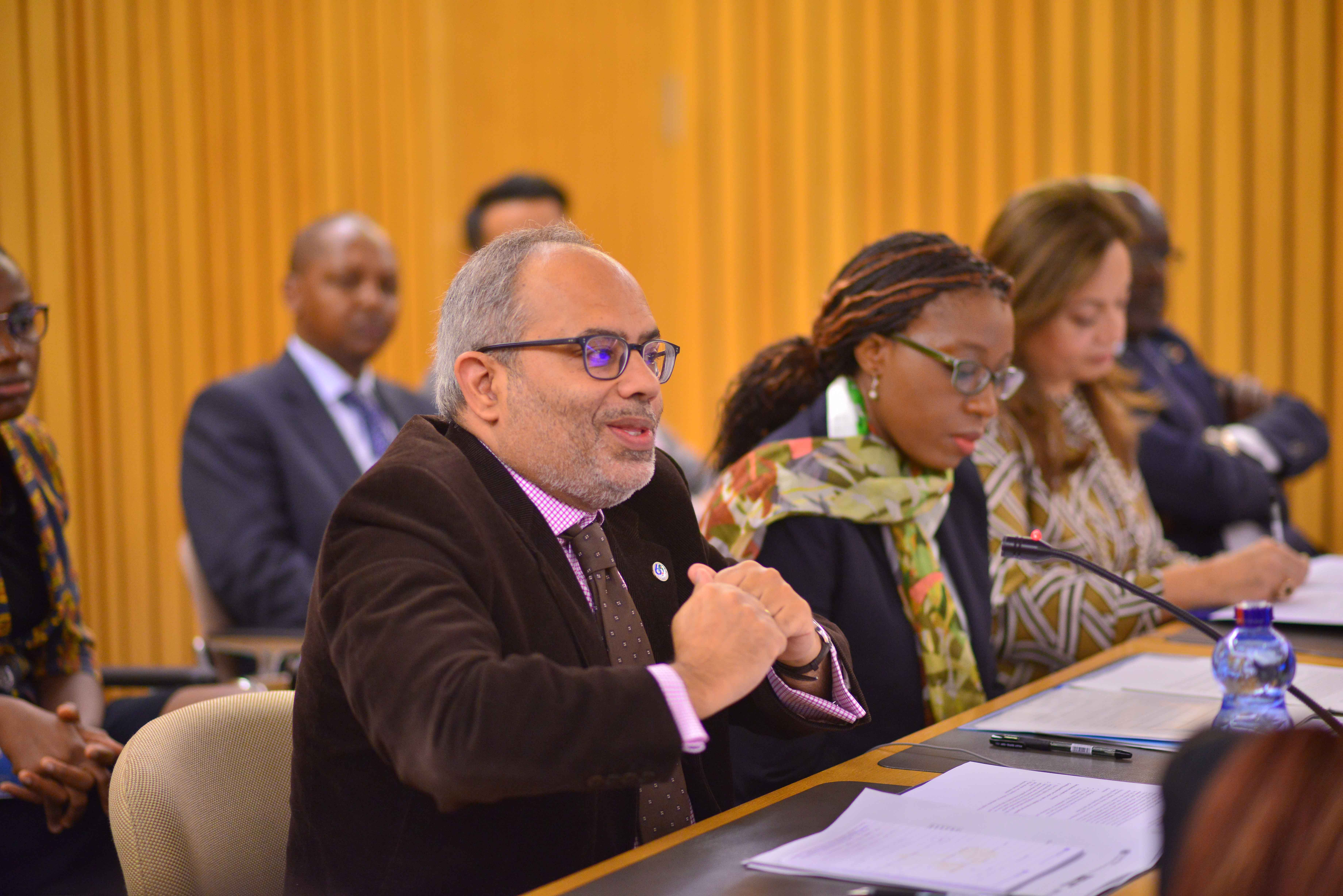 Former ECA Executive Secretary, Carlos Lopes (left) and Executive Secretary, Vera Songwe at the Conference on Digital Trade in Africa in Addis Ababa, 31 May–1 June 2018. The work of ECA in promoting the development of the sector in Africa and leveraging innovative sources of financing the 2030 Agenda and Agenda 2063 gained momentum in 2018. Photo © ECA