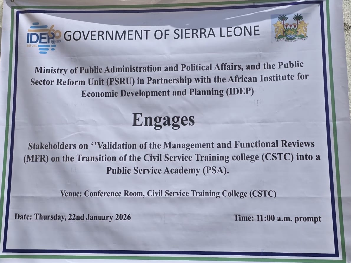 Sierra Leone Validates Key Civil Service Reform Instruments with Technical Support from ECA’s IDEP